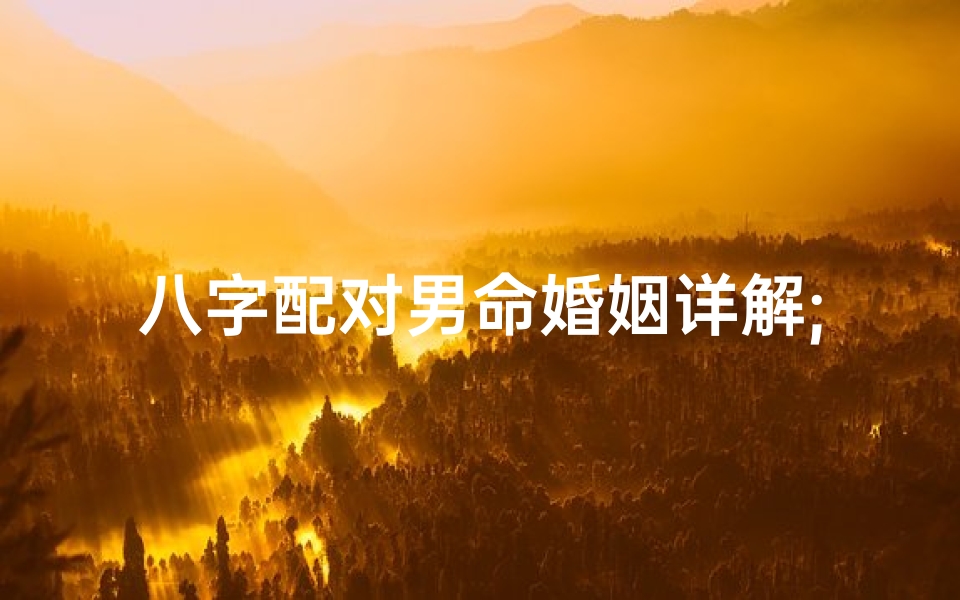 八字配对男命婚姻详解;八字配对 男女