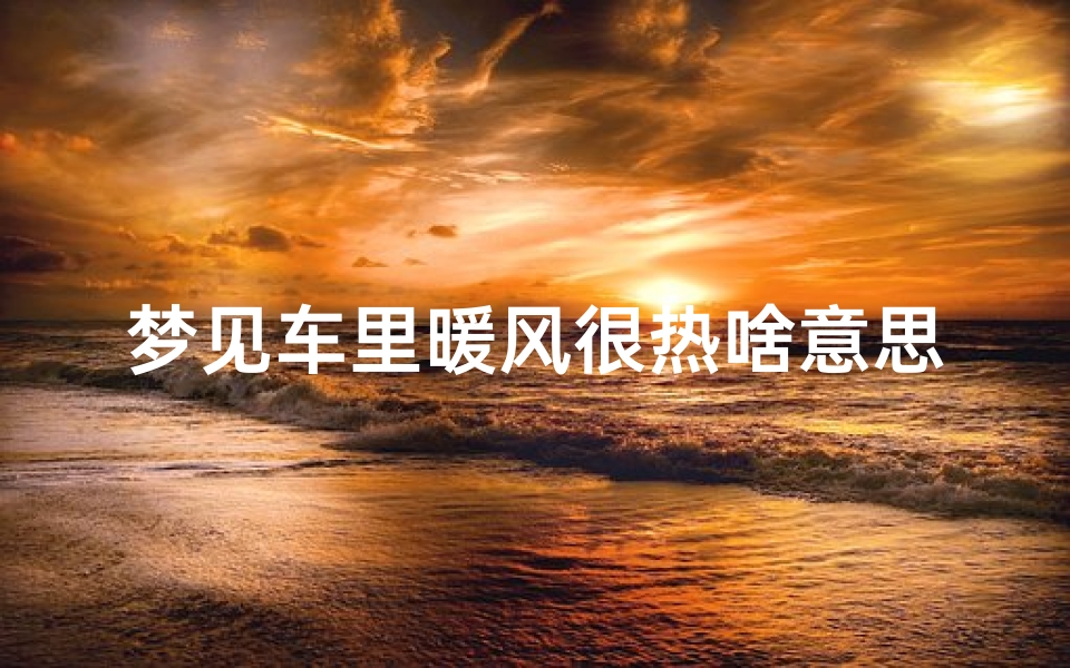 梦见车里暖风很热啥意思-梦见汽车内冒烟代表什么意思