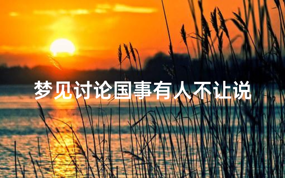 梦见讨论国事有人不让说了,梦见问路别人不给说