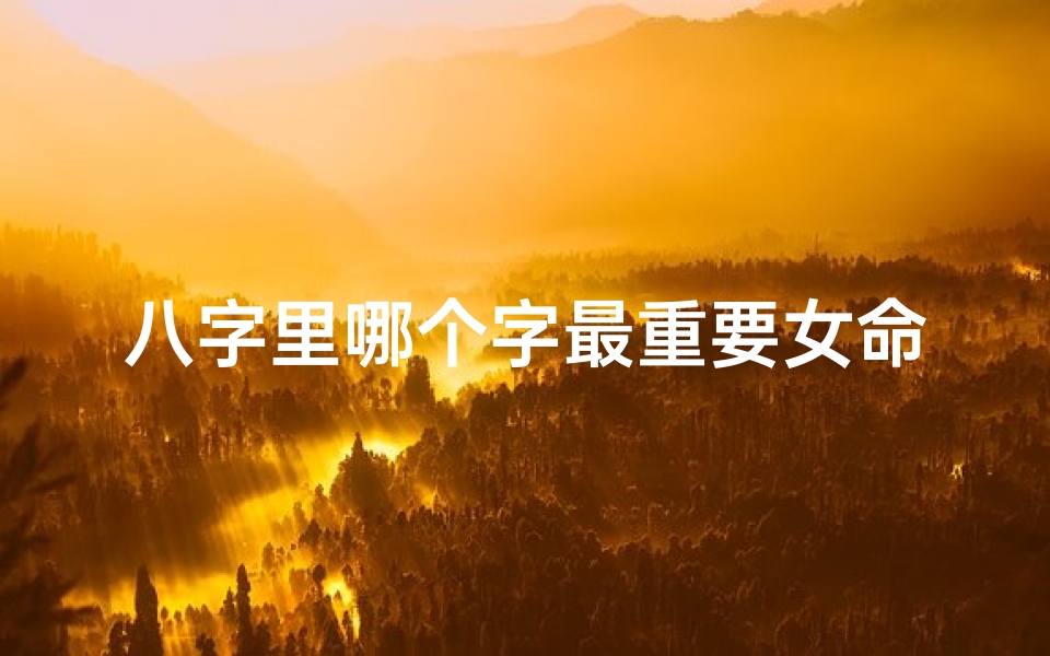 八字里哪个字最重要女命—八字中哪个字最重要-优贝算卦网